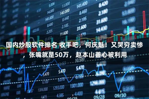 国内炒股软件排名 收手吧，何庆魁！又哭穷卖惨，张嘴就是50万，赵本山善心被利用